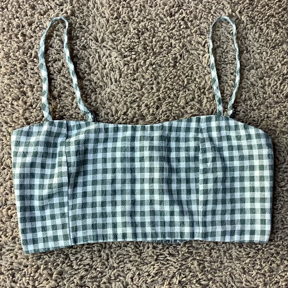 Brandy Melville Austin Gingham Halter Crop Top, OS - Picture 2 of 6